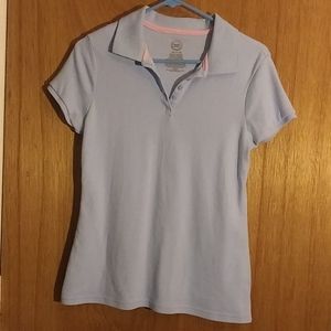 Blue and pink polo shirt